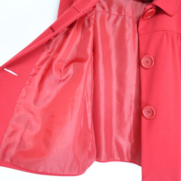 Sandro Sportswear Women's Size L Front Big Buttons Jacket Long Sleeves Red Light - Picture 7 of 7